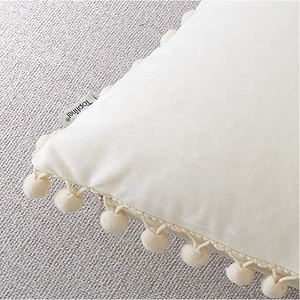 Bianco di <span class=keywords><strong>Velluto</strong></span> Lombare Vita Pompon <span class=keywords><strong>Cuscino</strong></span> Casi di Sublimazione In Bianco Cassa del <span class=keywords><strong>Cuscino</strong></span> di Tiro - Product Image 5