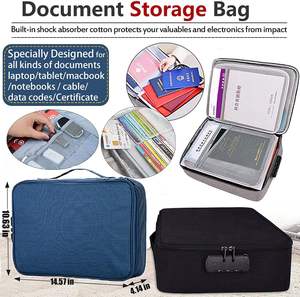 Sac de documents ignifuge A4 portable, vente en gros d'usine, rangement sécurisé pour les voyages, serrure pour les fichiers importants, produits de classement - Product Image 6