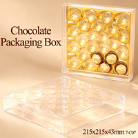 Boîtes cadeaux en plastique WEISHENG pour chocolat, forme carrée, boîte transparente en PS cristal avec couvercle pour emballer des collations et des noix