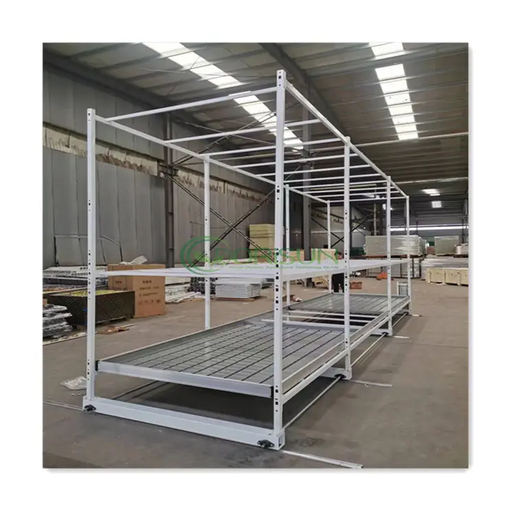4x8 5x10 Custom Commercial Greenhouse Grow Table Double Stacked Multi Layer Hydroponic Rolling Bench Grow Table Series