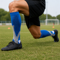 Chaussettes de compression montantes en maille ventilée avec soutien de mollet pour le marathon, le basketball et l'entraînement en extérieur