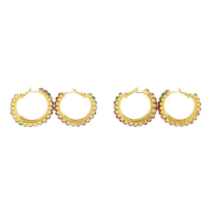 Orecchini a Cerchio Angelina Placcati Oro con Cristalli e Strass, Stile Trendy da Donna per Feste - Product Image 3