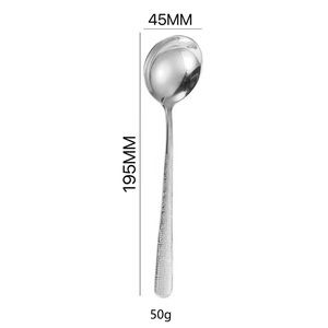 Cấp thực phẩm ăn muỗng thép không gỉ uống muỗng Bộ đồ ăn hộ gia đình dài Xử lý vòng súp thìa - Product Image 3