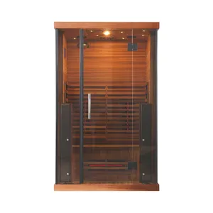 China Supplier Canadian Red Cedar Wooden Dry Infrared Sauna Rooms with Tempered Glass Door