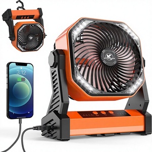 Ventilateur de camping rechargeable 20000 mAh avec télécommande, <span class=keywords><strong>4</strong></span> vitesses, lumière LED, crochet de suspension, alimentation USB, 60 heures d'autonomie, pour voiture et extérieur - Product Image 1