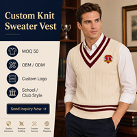 Gilet en tricot torsadé pour homme, col en V, motif Argyle, uniforme scolaire, gilet tricoté, logo personnalisé, club, équipe scolaire, OEM, ODM, tricots