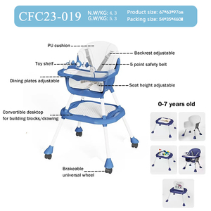 Nueva Silla Alta <span class=keywords><strong>para</strong></span> Bebé <span class=keywords><strong>6</strong></span> en 1, Convertible, con Mesa <span class=keywords><strong>de</strong></span> Dibujo, 4 Posiciones <span class=keywords><strong>de</strong></span> Reclinado, Plegable, con Bandeja - Product Image 2