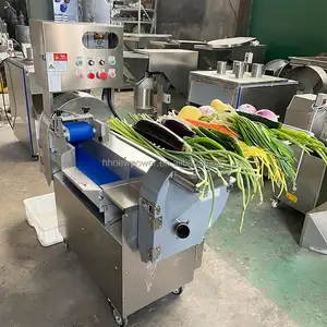 Hete Verkoop Commerciële Dicer Snijmachine Chopper Shredder Cutter Dubbele Koppen Wortels Bladachtige Tomaat Ui Fruit Groenten Snijmachine