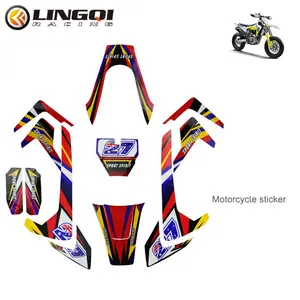 LINGQI Pit Bike Dirt Bike Motorcycle Racing 3M Stickers Decals Graphics For Husqvarn Motorcycle Off Road