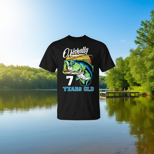 T-shirt de pêche pour enfants de 7 ans, motif pêcheur, pour anniversaire - Product Image 3