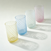 Ensemble de carafes et de tasses en verre givré côtelé avec diffuseur d'arômes, couleur personnalisée, pour la décoration de la maison, de l'hôtel, ou comme cadeau
