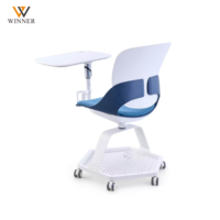 Chaise de formation pivotante et pliable moderne, directement de l'usine, avec tablette d'écriture, pour la maison, le bureau et l'école
