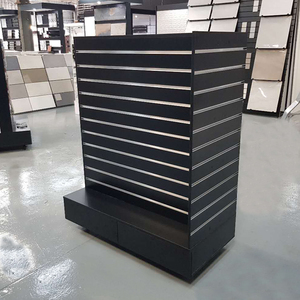 Thiết Kế Mới Bằng Gỗ Quay Slatwall Panel Cube Với Castor 4 Side Shop Bán Lẻ Quay Slatwall Tháp Cho Cửa Hàng Bán Lẻ Hiển Thị - Product Image 5