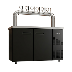 Dispensador de Cerveza Comercial con 6 Grifos, 2 Puertas, Acero Inoxidable, Enfriador de Barriles para Bares y Restaurantes - Product Image 1