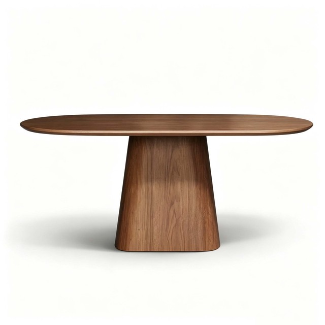 Modern Solid Wooden Dining Table Chair Set Durable Oval Table for Living Room Kitchen Garden Home Furniture Manufacturer Factory