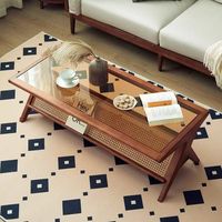 Mesa de Centro Rectangular de Estilo Francés Moderno, Mueble de Madera Ecológico y Duradero para Sala de Estar, Mueble para el Hogar Sencillo y Elegante