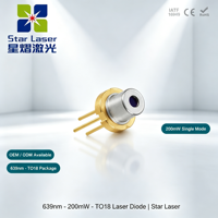 Diode laser rouge de haute qualité 639 nm 200 mW USHIO HL63022DG, sortie stable monomode pour l'assemblage de modules laser
