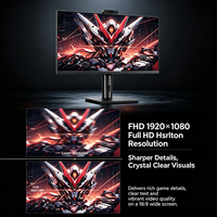 Moniteur 23,8''/27'' 1080P 100Hz FHD pour ordinateur de bureau, temps de réponse de 1 ms, anti-lumière bleue, moniteur de jeu PC avec webcam