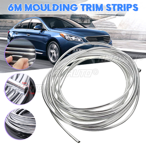 Tira de Moldura Cromada de 6 Metros, Protector de Borde de Puerta de Coche, Tira Protectora Contra Rayones, Rollo de Moldura Cromada - Product Image 1