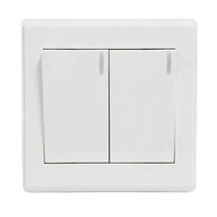 Interrupteurs électriques étanches et durables Sanshe Black, prises murales personnalisables pour la maison au Royaume-Uni, double interrupteur mural unidirectionnel, type 87