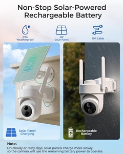 Sistema de Cámara de Seguridad PTZ Solar 4K con Seguimiento por IA, Audio Bidireccional, IP66 Impermeable, Almacenamiento en la Nube, Seguridad para el Hogar en Exteriores - Product Image 6