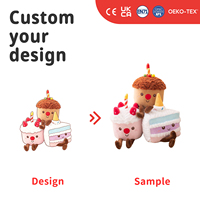 Peluche Gâteau d'Anniversaire Personnalisé, Adorable Poupée en Peluche Dessert, Coupe de Cupcake Douce, Décoration de Fête, Cadeau d'Anniversaire pour Enfants, OEM ODM