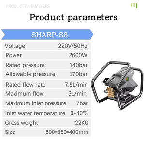 Nouvelle machine de nettoyage de voiture portable pour usage domestique, 2500 PSI, 220 V, 2,6 kW, 170 bars, 9 LPM, pompe à jet d'eau haute pression, nettoyage à jet d'eau haute pression - Product Image 5
