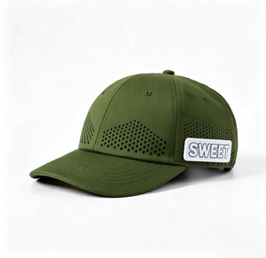 Gorra de Béisbol Personalizada con Parche de Cuero con Logotipo, 6 Paneles, Corte Láser, Orificios, Ajustable, Duradera, para Uso Diario, OEM, Unisex - Product Image 1