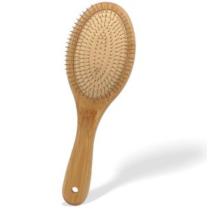 Brosse à cheveux en bois avec logo personnalisé, brosse à cheveux en acier avec poils métalliques pour massage du cuir chevelu, peigne à cheveux - Product Image 1