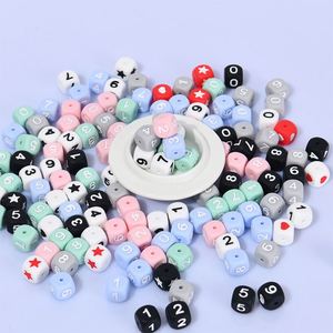 10mm 12mm <b>Silicone</b> Square Cube Alphabet Letter <b>Beads</b> for Jewelry Making Baby Teether <b>Silicone</b> Teething Letter <b>Beads</b> - Product Image 4