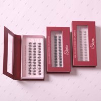 En gros, Cils en grappe DIY pré-collés auto-adhésifs, plus confortables, naturels, invisibles, effet œil de chat, boîte marron