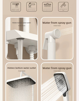 Ensemble de douche numérique multifonctionnel moderne en cuivre, finition brossée, avec cartouche céramique, jets doux/pluie/massage, pour hôtels et villas