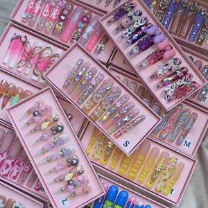 <span class=keywords><strong>Uñas</strong></span> Postizas Acrílicas Francesas al por Mayor, 10 Piezas, Hermosas, <span class=keywords><strong>de</strong></span> Lujo, Personalizadas, Hechas a Mano, Colores Más Vendidos, Diseño Pintado a Mano - Product Image 4