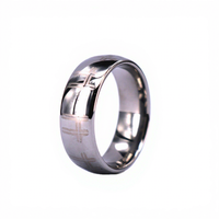 Kreuz-Wolframring für Freizeit/Sport Hochglanzpoliert Unisex Ehering Zertifiziert von THX Schmuck