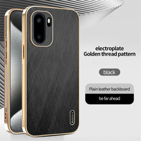 Étui de téléphone Lichicase en cuir uni magnétique avec motif en fil doré pour Oneplus 15 15R ACE 6 6T Coque colorée