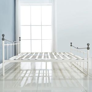 Cadre de <span class=keywords><strong>lit</strong></span> double 140x200, cadre de <span class=keywords><strong>lit</strong></span> en fer et en bois à lattes 160x200, <span class=keywords><strong>noir</strong></span> et blanc, cadres de <span class=keywords><strong>lit</strong></span> en métal - Product Image 2