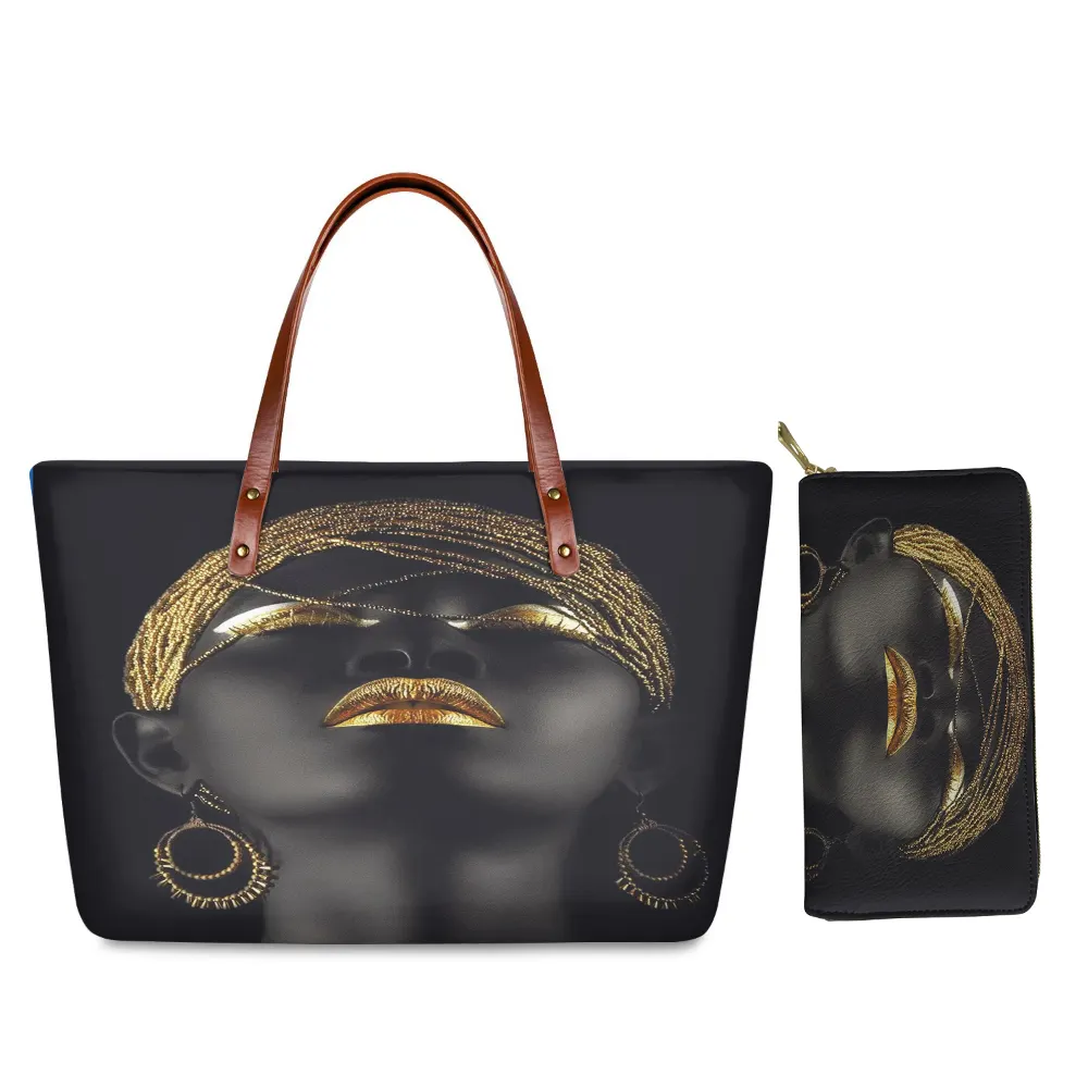 Bolsa de mão feminina, bolsa de mão africana com marcas famosas, arte preta, 2023, sacos de mão com logotipo impresso personalizado