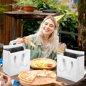 <b>Small</b> Insulated Take Away <b>Bag</b> Disposable Food Cooler <b>Bag</b> for Lunch Grocery Shopping <b>Bag</b> Foil Lined Thermal Pouch Wholesale - Product Image 5