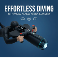 Véhicule de propulsion sous-marine à double déclencheur avec écran LCD personnalisable, aileron hydrofoil, scooter de mer, équipement de plongée et de snorkeling