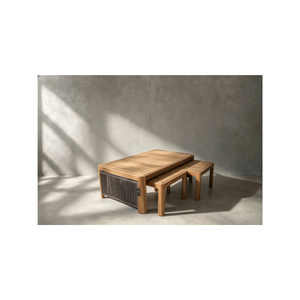 Mesa de Centro Devora con Acabado de Madera Veteada, Diseño Moderno y Elegante con Detalles Metálicos para Sala de Estar, Mueble para el Hogar - Product Image 2