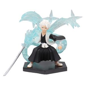 XRH Anime Figure 10cm Bleach <span class=keywords><strong>Kuchiki</strong></span> Byakuya Hitsugaya Toushirou Acrylique Porte-clés Décoration PVC Action Collection Jouet Enfants Poupée - Product Image 1