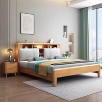Natürliches Massivholz-Bett in Queensize mit Stauraum Modernes Luxuriöses Minimalistisches Umweltfreundliches Schlafzimmermöbel Hochwertiger Großhandel