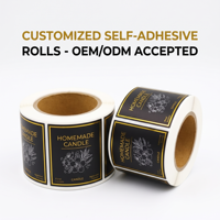 Étiquettes autocollantes personnalisées pour pots de bougies, résistantes à la chaleur, avec estampage à chaud doré, impression de logo privé
