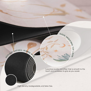 Tapis de yoga pliable personnalisé en caoutchouc naturel antidérapant avec dessus en daim, design artistique sur mesure, écologique, confortable, pour la gym et l'extérieur, couleur personnalisée - Product Image 3