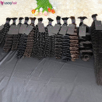 Cabello Humano Virgen Remy Malayo a Granel para Trenzas Afro Yaki Kinky Liso 8A-10A Trama Única HD Transparente para Extensiones de Encaje