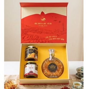 Phu An Khang Premium Health Gift Set with Cordyceps <b>Wine</b>, Cordyceps Sinensis 15g and <b>Red</b> Dates, Luxury Packaging for Wellness - Product Image 5