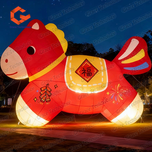 Cheval gonflable lumineux à LED, mascotte animale, modèles de chevaux gonflables personnalisés pour la décoration du Nouvel An - Product Image 2