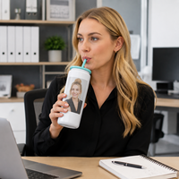 Gobelet isotherme personnalisé de 16 oz en acier inoxydable 304 à double paroi, vierge pour sublimation, pour café glacé, avec couvercle à paille, pour le bureau et la voiture