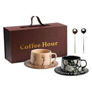 Juego de Taza y Platillo de Café Retro de Lujo Blooming Light - Regalo de Boda para Recién Casados, Cumpleaños, <span class=keywords><strong>Mudanza</strong></span> y Nueva Casa - Product Image 5