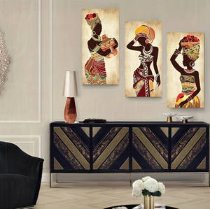 Quadro su tela moderno e vivace con stampa artistica di cultura etnica africana dorata, poster artistico, quadro decorativo da parete - Product Image 4
